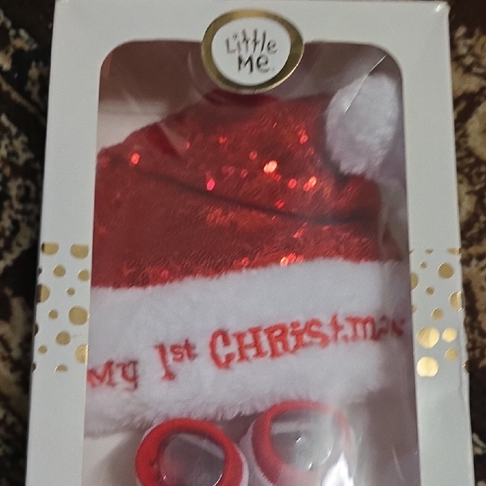Red and White My 1st Christmas Hat Set